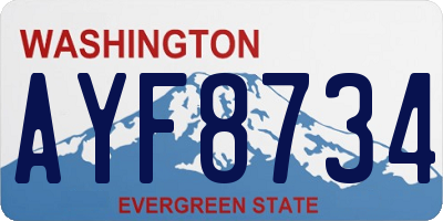 WA license plate AYF8734