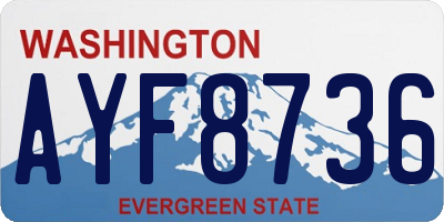 WA license plate AYF8736