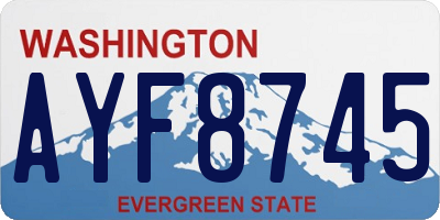WA license plate AYF8745