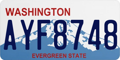 WA license plate AYF8748