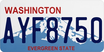 WA license plate AYF8750