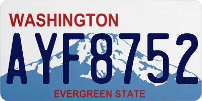 WA license plate AYF8752