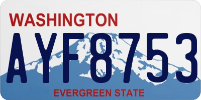 WA license plate AYF8753
