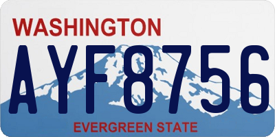 WA license plate AYF8756