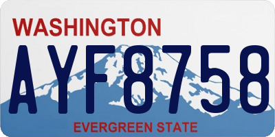 WA license plate AYF8758