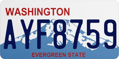 WA license plate AYF8759