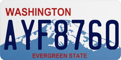 WA license plate AYF8760
