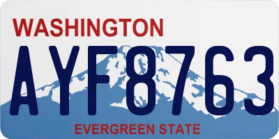 WA license plate AYF8763