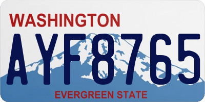 WA license plate AYF8765
