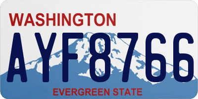 WA license plate AYF8766