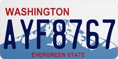 WA license plate AYF8767
