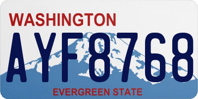 WA license plate AYF8768