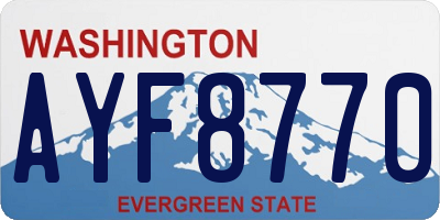 WA license plate AYF8770