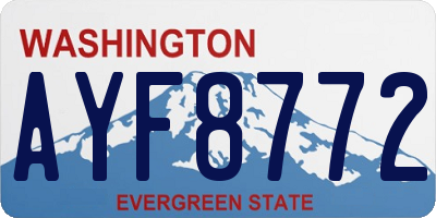 WA license plate AYF8772