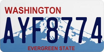 WA license plate AYF8774