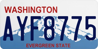 WA license plate AYF8775