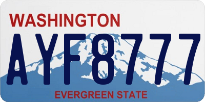 WA license plate AYF8777