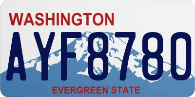 WA license plate AYF8780