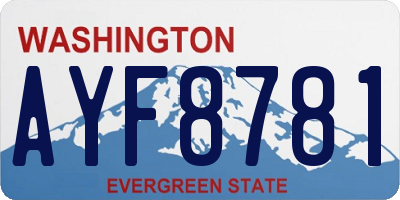 WA license plate AYF8781