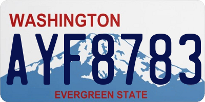 WA license plate AYF8783