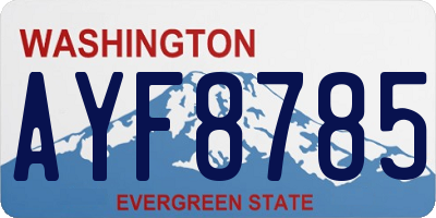 WA license plate AYF8785