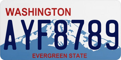 WA license plate AYF8789
