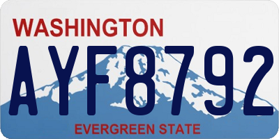 WA license plate AYF8792