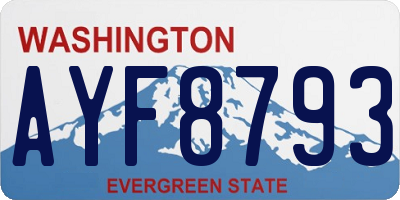 WA license plate AYF8793