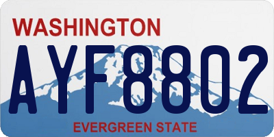 WA license plate AYF8802