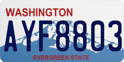 WA license plate AYF8803