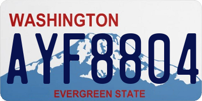 WA license plate AYF8804