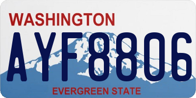 WA license plate AYF8806