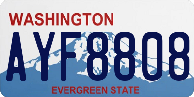 WA license plate AYF8808