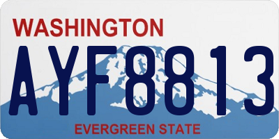WA license plate AYF8813