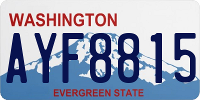 WA license plate AYF8815