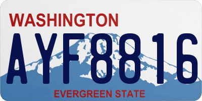 WA license plate AYF8816