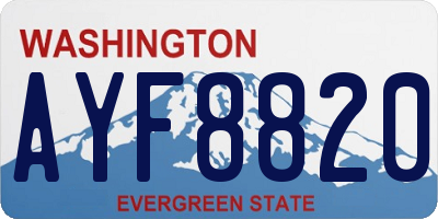 WA license plate AYF8820