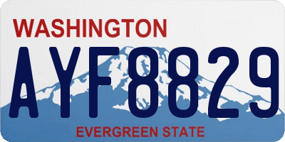 WA license plate AYF8829