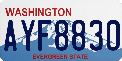 WA license plate AYF8830