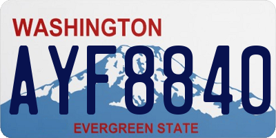 WA license plate AYF8840