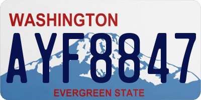 WA license plate AYF8847