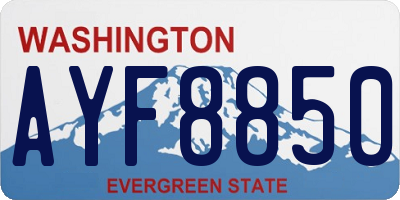 WA license plate AYF8850