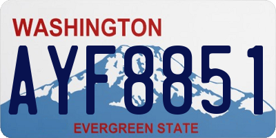 WA license plate AYF8851