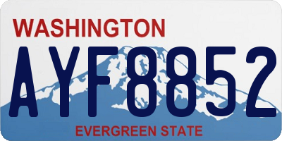WA license plate AYF8852