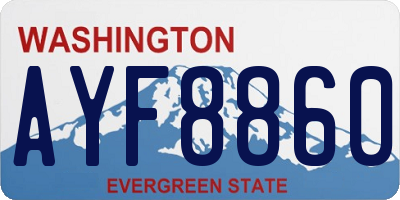WA license plate AYF8860