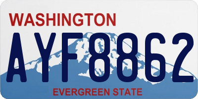 WA license plate AYF8862