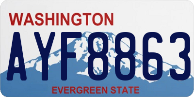 WA license plate AYF8863