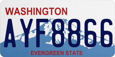 WA license plate AYF8866