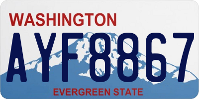 WA license plate AYF8867
