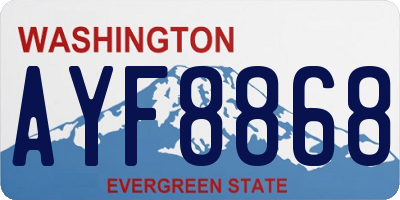 WA license plate AYF8868